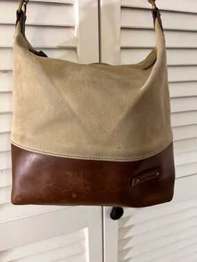 L.L.Bean Stonington Crossbody Bag Canvas/Leather